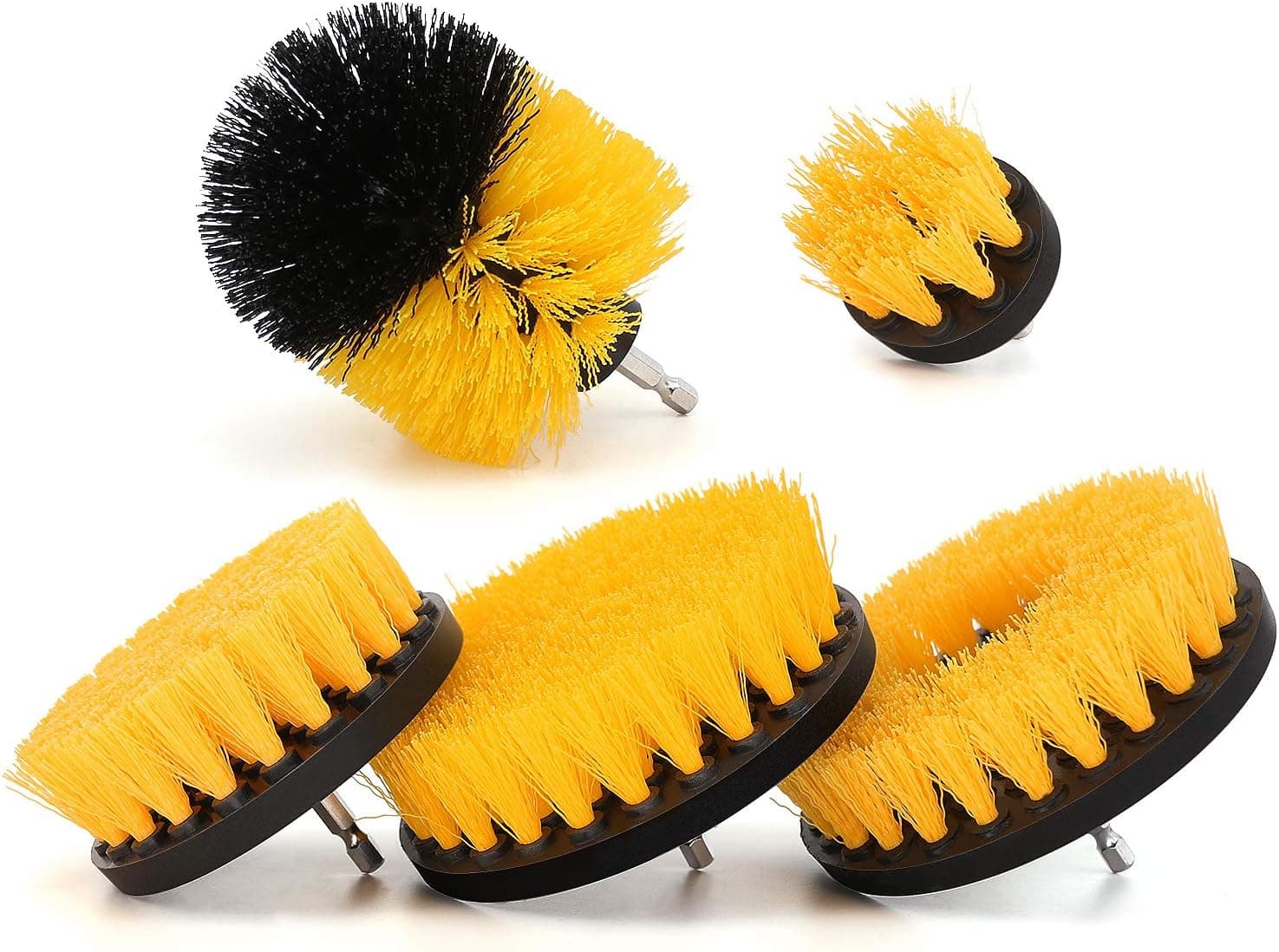 5 Pieces Drill Brush Attachments, Scrubber Brush for Drill, Power Cleaning Kit for Carpet, Car